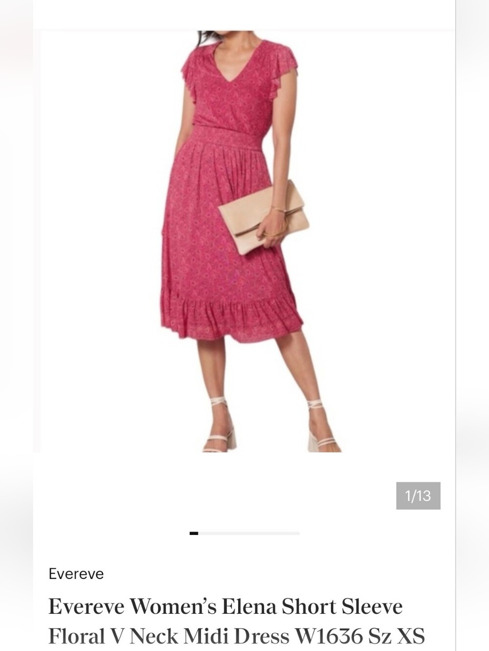 Evereve Elena Midi Dress NWT - Picture 3 of 4